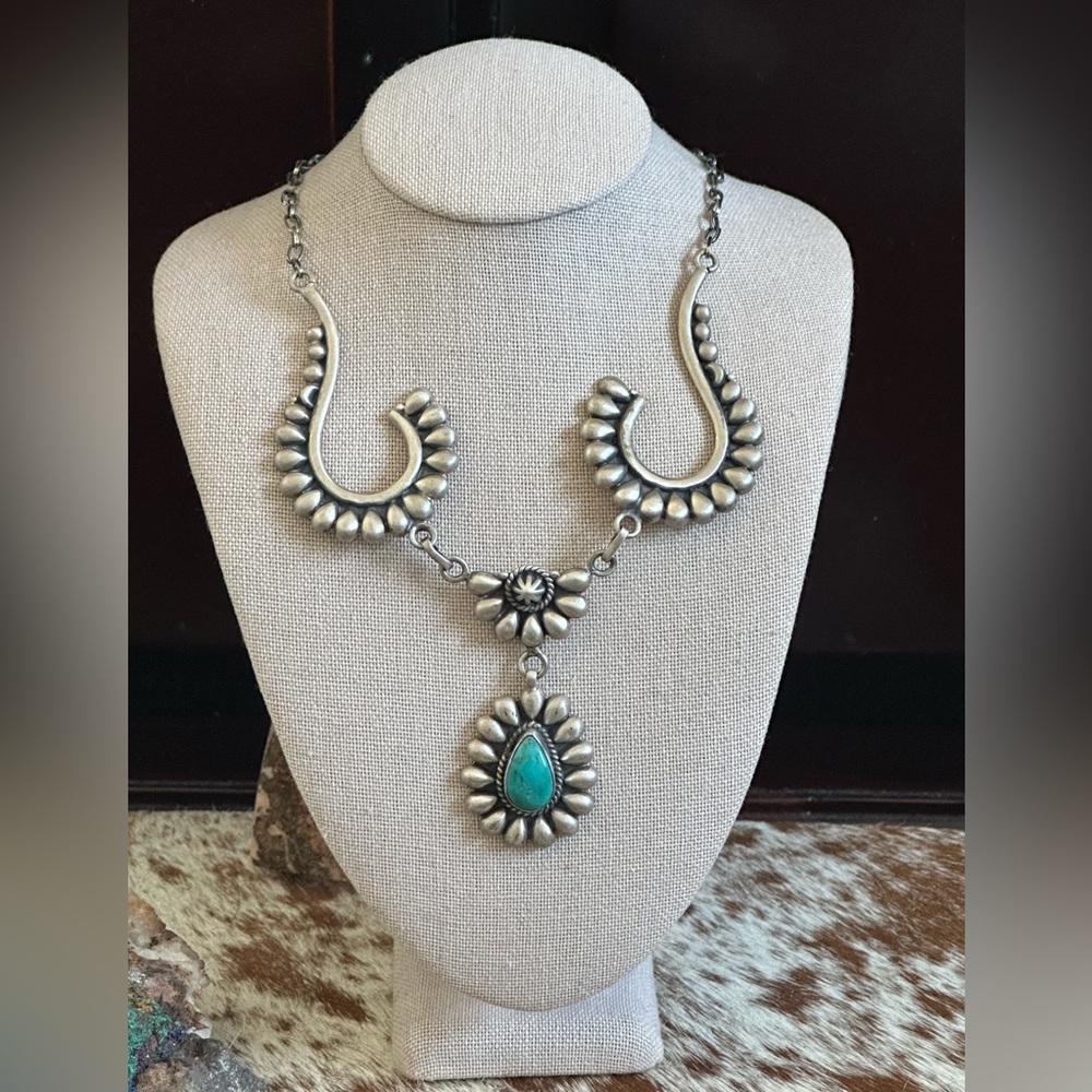 Kingman Turquoise Statement Lariat Southwestern S… - image 7